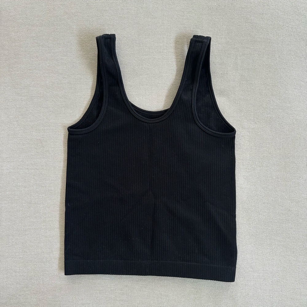 A new day Black ribbed tank